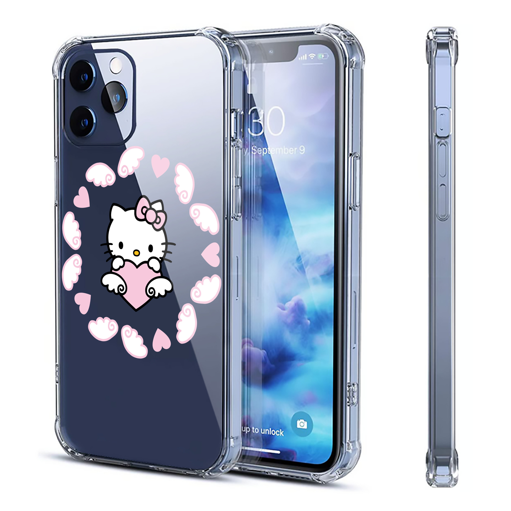（画像用） Hello Kitty ハローキティ 【iPhone 12シリーズ対応】透明スマホケース（クリアソフトケース）